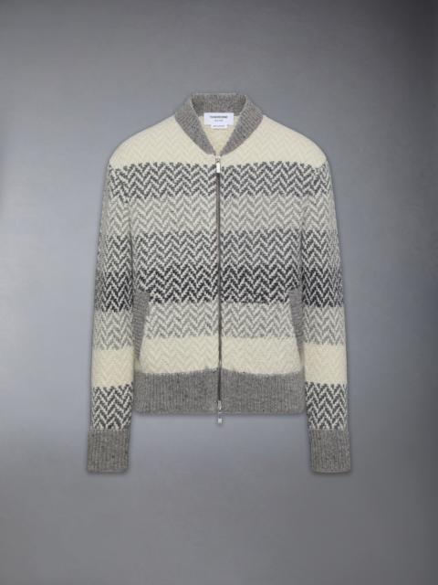 Thom Browne DONEGAL AND CUSHENDALE HERRINGBONE JACQUARD BOMBER JACKET