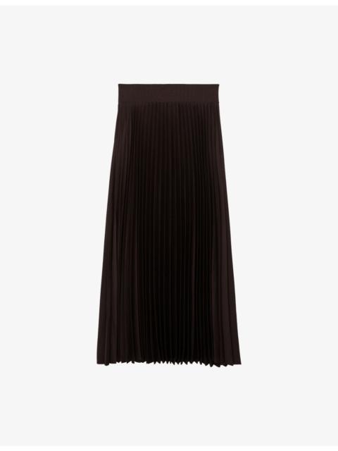 REISS Seren Pleated Woven Midi Skirt