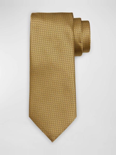 Men's Woven Triangle Silk Tie