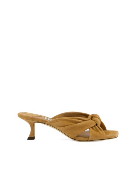JIMMY CHOO 50mm knotted suede sandals