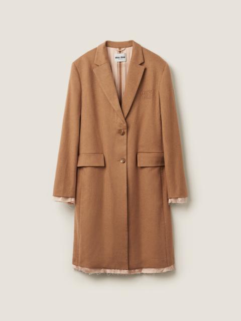 MIU MIU | CAMEL HAIR DOUBLE-BREASTED COAT コート Camel hair blazer in beige - Miu Miu | Mytheresa