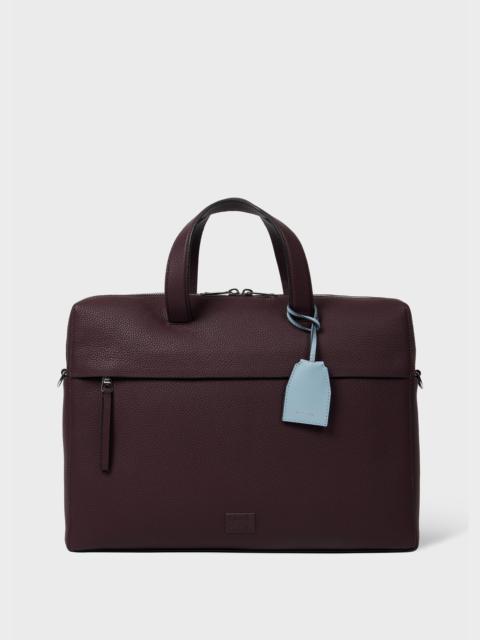 Paul Smith Burgundy Leather Double-Zip Folio