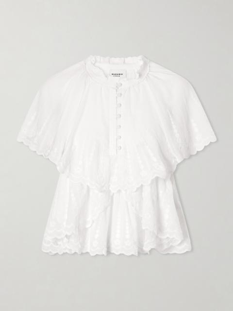 Isabel Marant Étoile Lorna Ruffled Embroidered Cotton Blouse