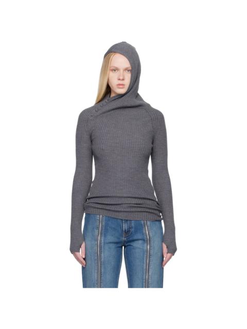 Jean Paul Gaultier Gray Asymmetric Hoodie