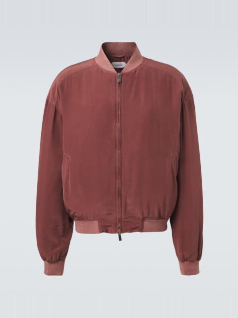 VERSACE Oversized silk poplin blouson jacket