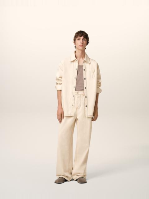 AMI Paris BEIGE COTTON AMI DE COEUR OVERSHIRT
