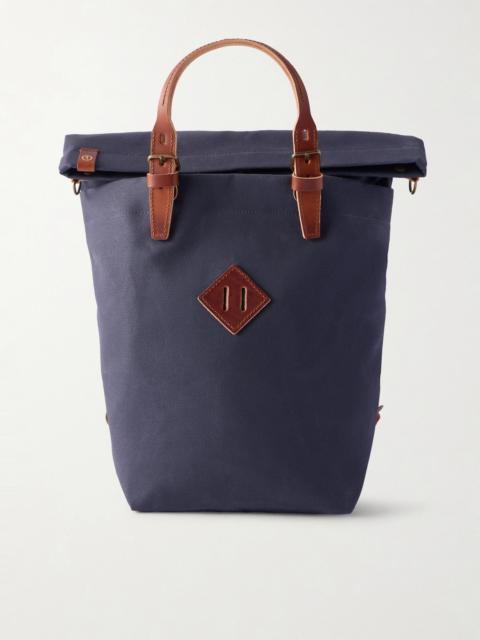 Bleu de Chauffe Woody Leather-Trimmed Waxed Cotton-Canvas Backpack