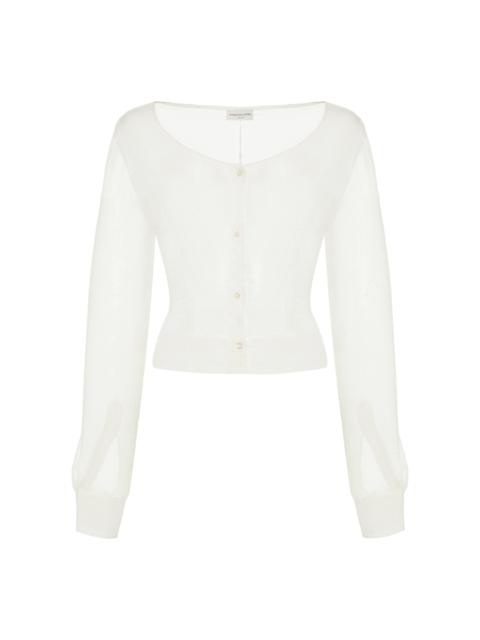 Dries Van Noten Charmy Silk Top white