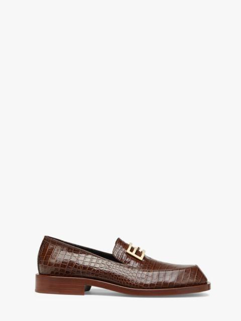 FENDI Brown leather loafers