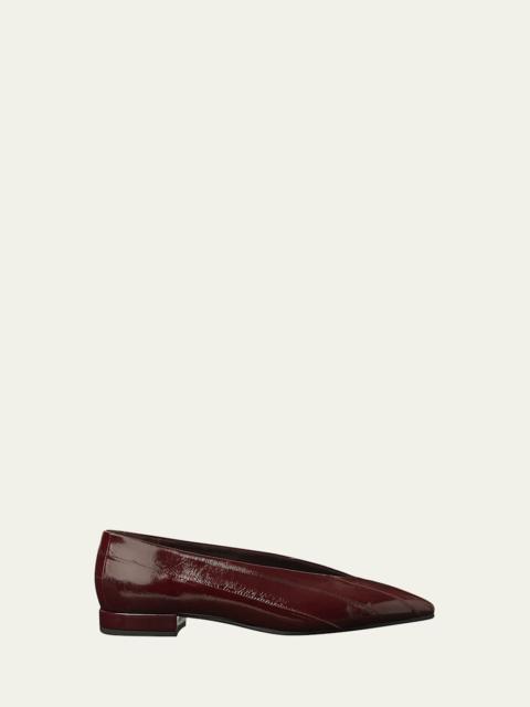 Loro Piana Glossy Eel Leather Ballerina Flats