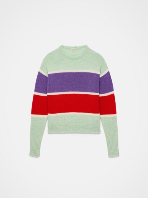 JW Anderson CONTRAST STRIPED CREW NECK JUMPER IN MINT