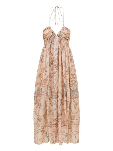Zimmermann ROSELIGHT HALTER MAXI DRESS
