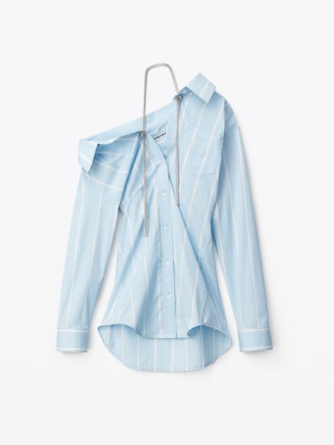 Alexander Wang OFF-SHOULDER SHIRT DRESS IN COTTON POPLIN