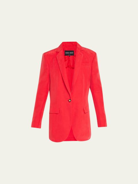 GIORGIO ARMANI Washed Silk Blazer Jacket