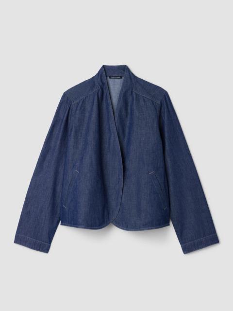 EILEEN FISHER Lightweight Organic Cotton Denim Curved Jacket