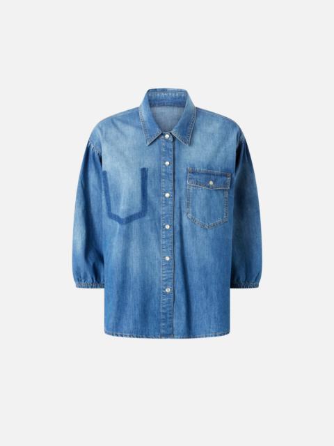 PINKO THREE-QUARTER SLEEVE DENIM SHIRT