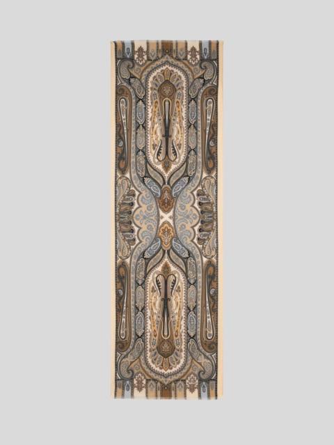 Etro CASHMERE, SILK AND WOOL SCARF WITH PAISLEY MOTIF