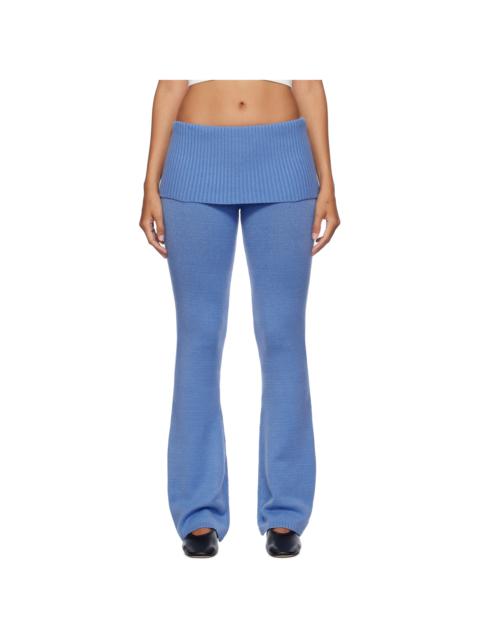 Frankies Bikinis Blue Aimee Knit Lounge Pants