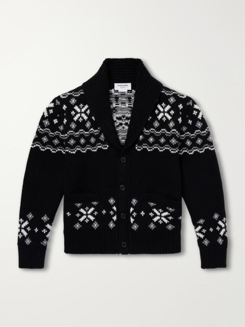 Thom Browne Shawl-Collar Jacquard-Knitted Cashmere Cardigan