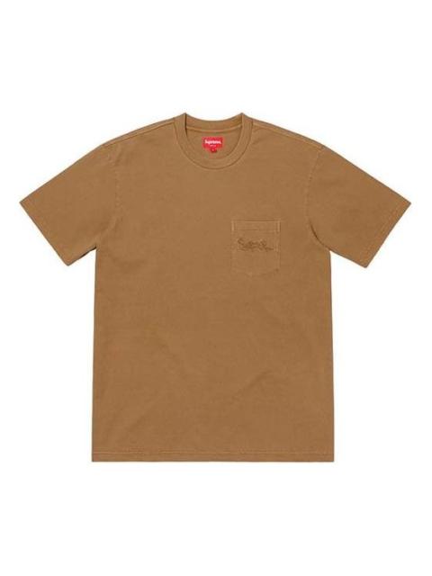 Supreme Supreme SS19 Overdyed Pocket Tee Short Sleeve Unisex Brown SUP-SS19-10021