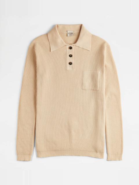 Tod's POLO SHIRT IN KNIT - PINK