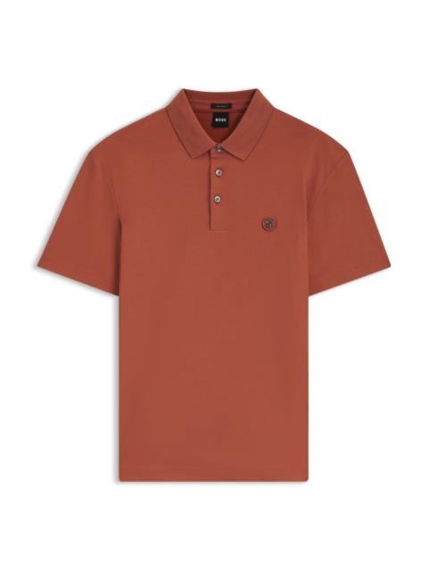 BOSS POLO SHIRT IN MERCERIZED COTTON WITH DOUBLE B MONOGRAM