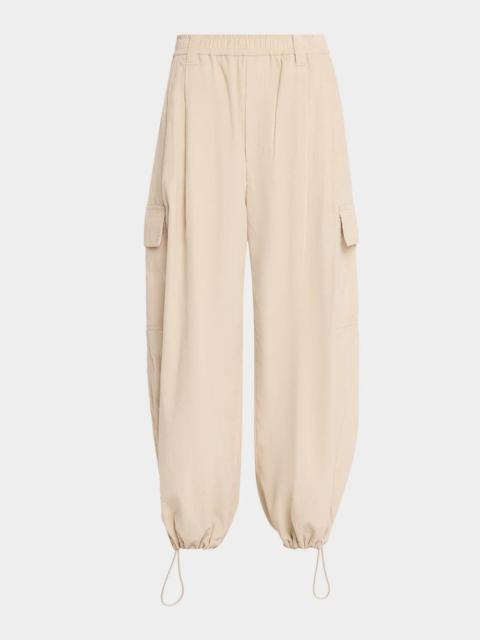 Brunello Cucinelli Cotton-Cashmere Corduroy Baggy Wide-Leg Cargo Pants