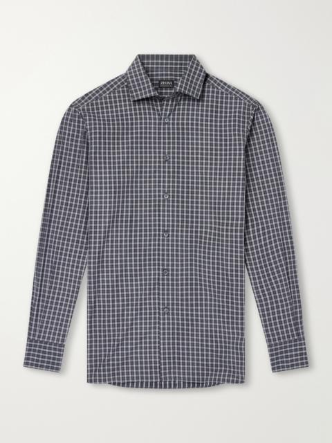 ZEGNA Centoquaranta Checked Cotton-Twill Shirt