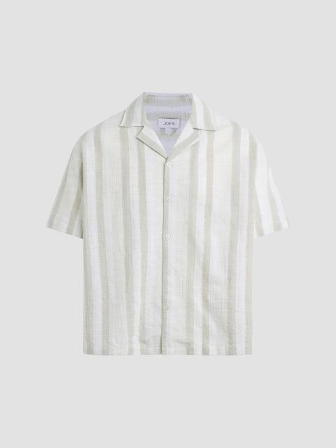 Joe's Jeans Men's Cabana Dobby Striped Cotton-Linen Shirt - Grey Stripe