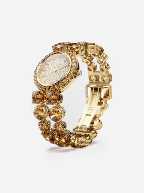 Dolce & Gabbana Rainbow Monochrome Watch 18-carat yellow gold and citrines