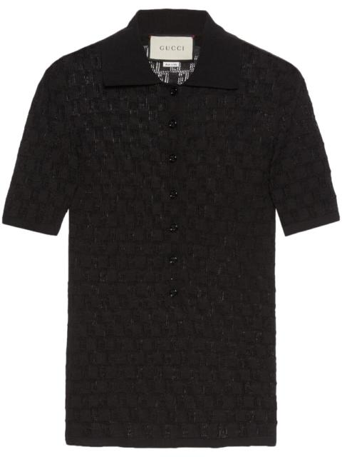 GUCCI monogram-pattern polo shirt