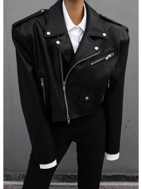 The Frankie Shop Tidus Cropped Biker Jacket - Black