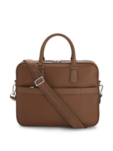 BOSS GRAINED ITALIAN-LEATHER DOCUMENT CASE WITH EMBOSSED LOGO