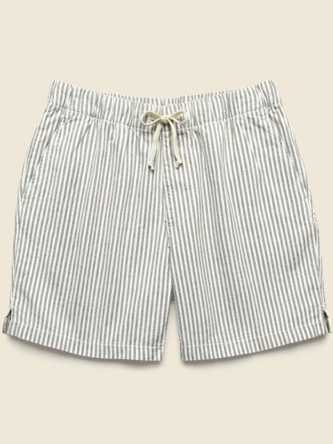 Save Khaki United 6" Hemp Stripe Easy Shorts - Natural/Grey