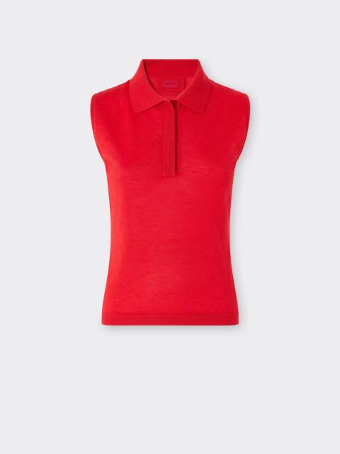 Ferrari Sleeveless cashmere and silk polo