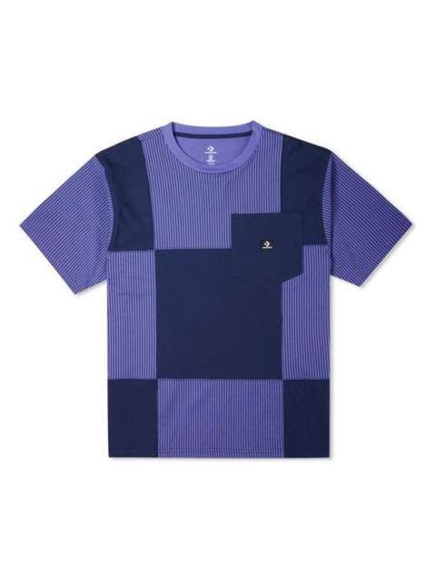 Converse Color Blocked Jersey Pocket T-Shirt 'Purple' 10023255-A01