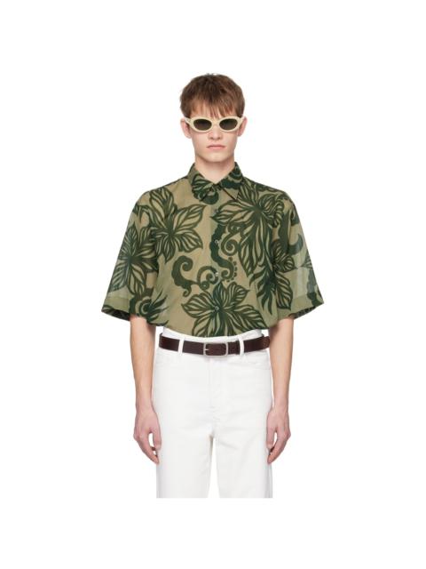 Dries Van Noten Khaki Floral Shirt