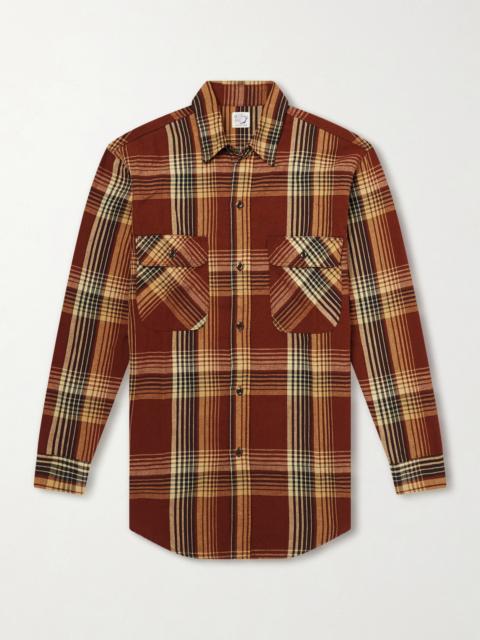 orSlow Checked Cotton and Linen-Blend Shirt