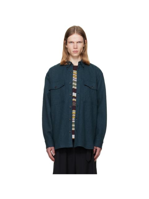 Dries Van Noten Green Wool Overshirt