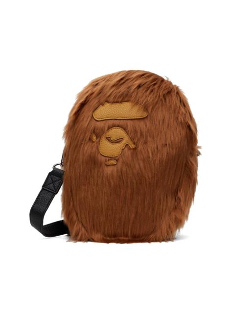 A BATHING APE® Brown Ape Head Shoulder Bag