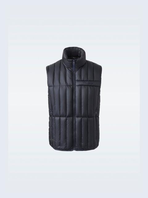 PATRICK Translucent ripstop light down vest with funnel collar