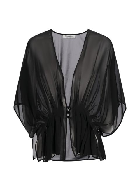 Max Mara pleated V-neck blouse
