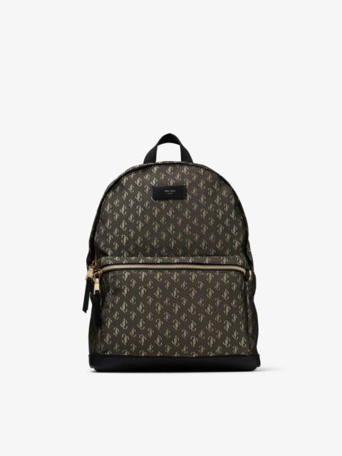 JIMMY CHOO Wilmer
Black and Gold JC Monogram Jacquard Lurex and Soft Shiny Calf Leather Backpack
