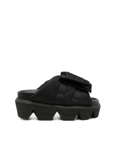 flap-pocket chunky-sole slides