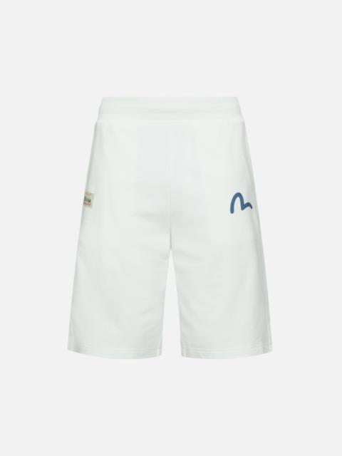 EVISU TAIKO DARUMA PRINT SWEAT SHORTS