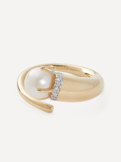 MATEO 14ct Gold Pearl Cornucopia Ring