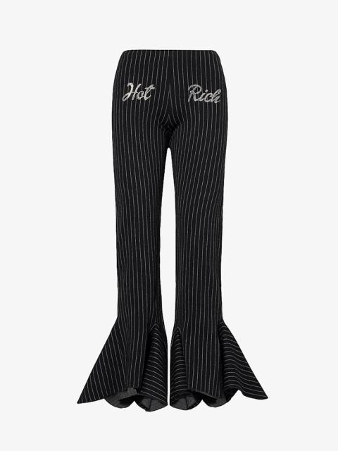 AVAVAV Hot Rich mid-rise flared-leg cotton-blend trousers