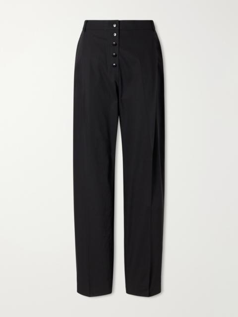 ST. AGNI Pleated Wool Wide-leg Pants
