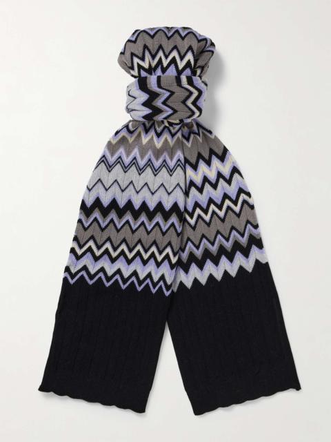 Crochet-Knit Cotton Scarf