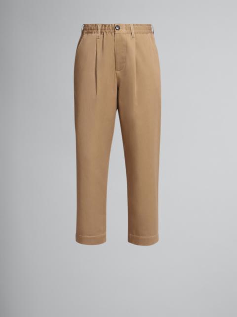 COTTON GABARDINE CROPPED PANTS